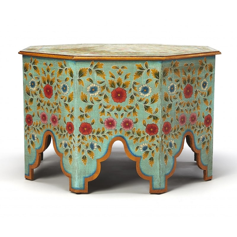 Hand Painted Coffee Table - 28.5' x 28.5' x 18'