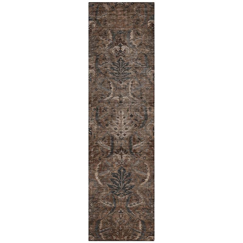 Machine Washable Indoor/ Outdoor Boho Traditional Chantille Rug
