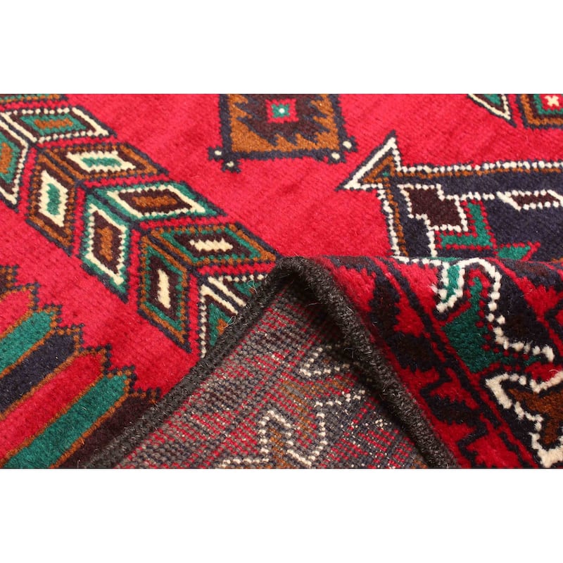 ECARPETGALLERY Hand-knotted Teimani Red Wool Rug - 3'0 x 4'1