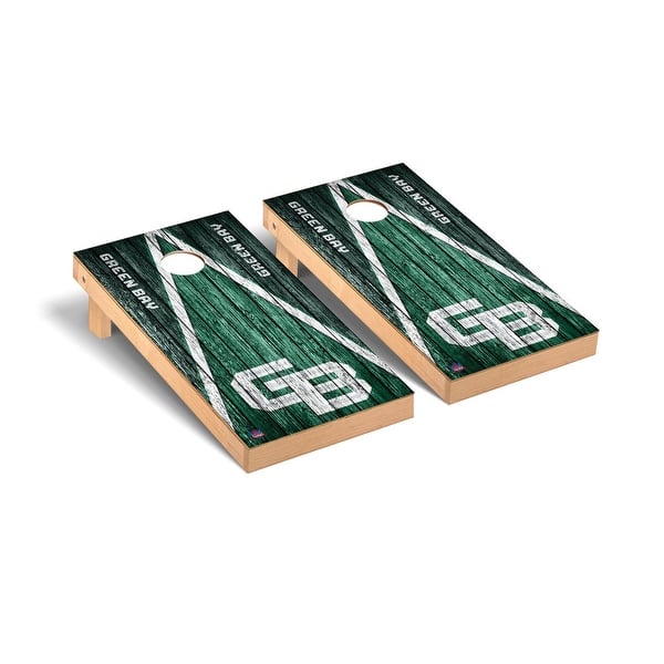 slide 2 of 5, Wisconsin Green Bay Phoenix Triangle Cornhole Board Set