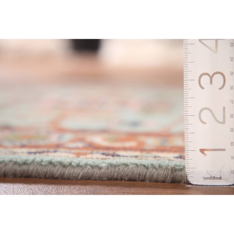 Light Blue Floral Oushak Oriental Accent Rug Handmade Wool Carpet - 3'0"x 4'11"