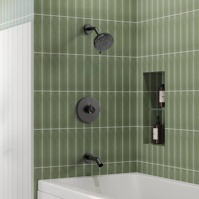 Shower and Tub Faucet Set With Valve Trim