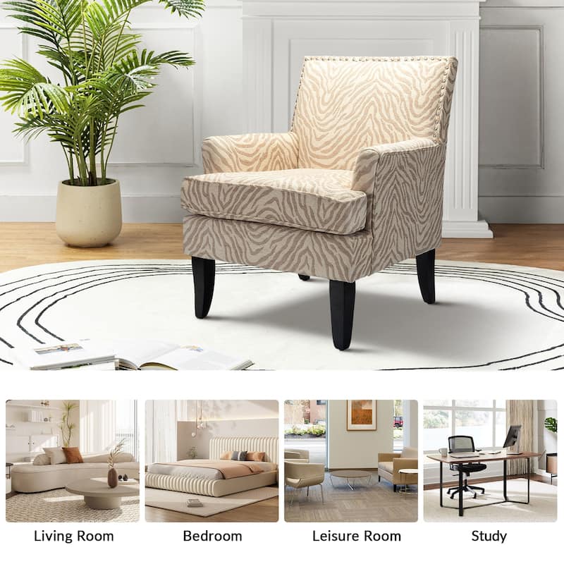 Akorda French Country Armchair with Nailhead Trim and Solid Wood Legs by HULALA HOME