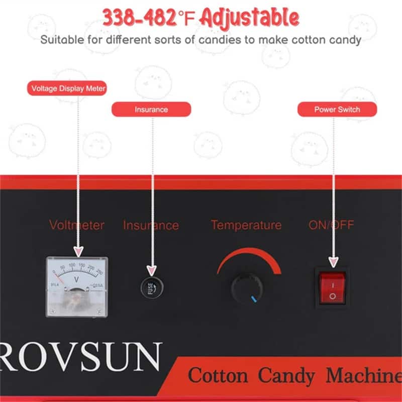 21 Inch 980W 110V Cotton Candy Machine Cart with Cover