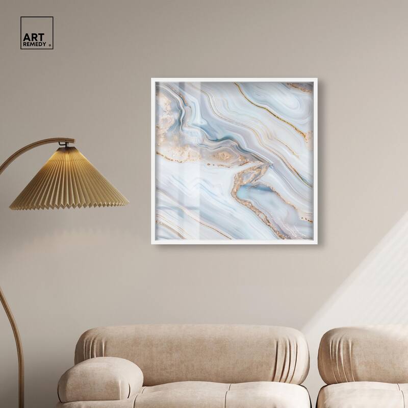 Icy Glitter Stone I Shadowbox by Art Remedy