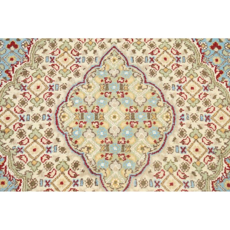 Wool/ Silk Vegetable Dye Oriental Tabriz Mahi Area Rug Hand-knotted - 4'1" x 6'2"