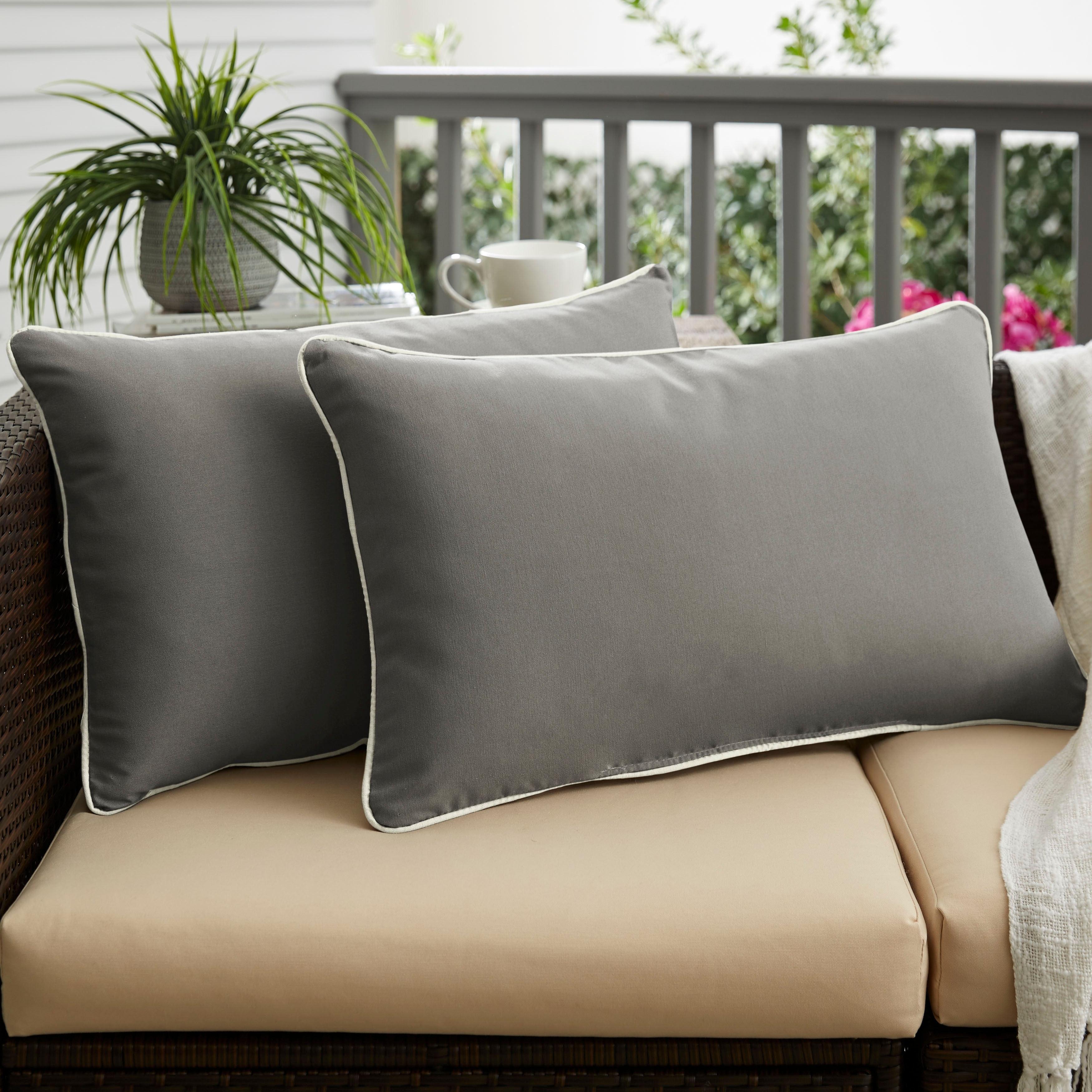 Sorra Home Sunbrella Outdoor Corded Pillow Single