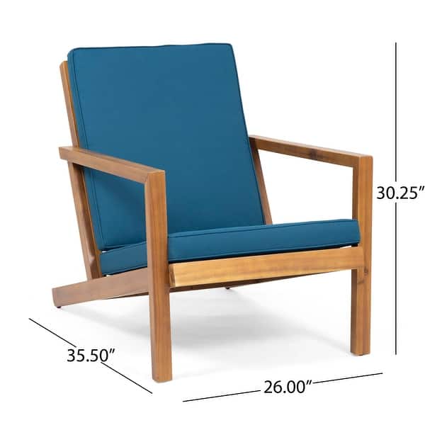 dimension image slide 5 of 6, Leah Outdoor 4 Seater Chat Set with Cushions by Christopher Knight Home