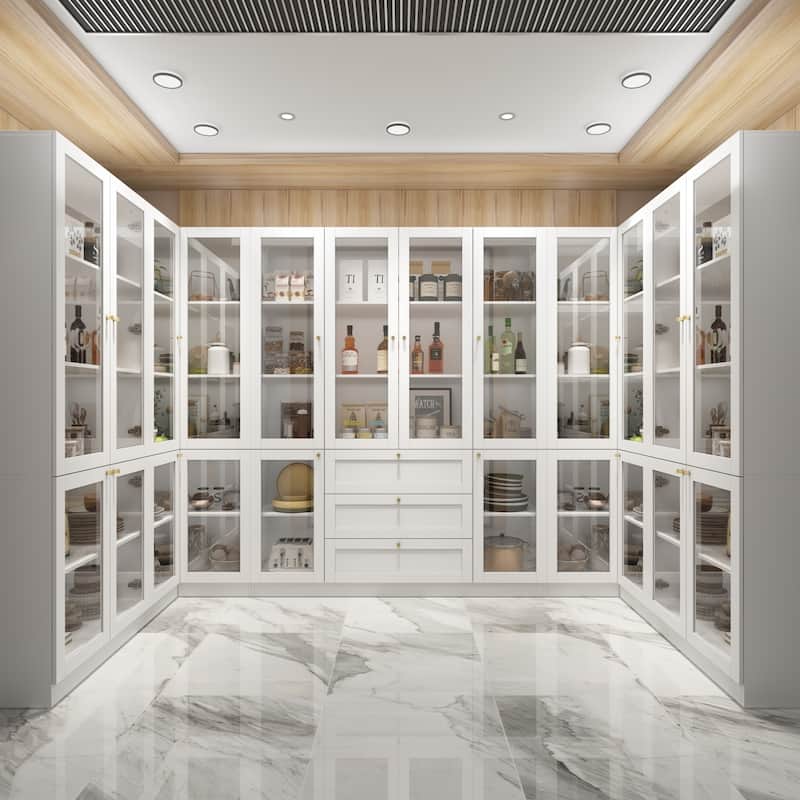 Modular Kitchen Utility Buffet,Large Cupboard Pantry Display Case