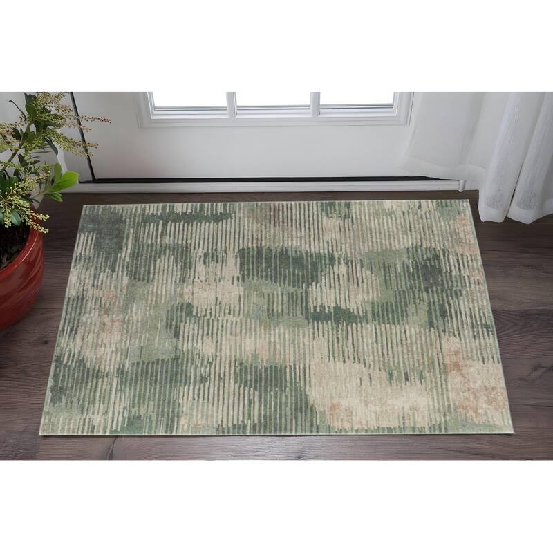 HomeRoots Abstract Industrial Rectangle Area Rug - 34.00 in. x 21.00 in.  x 0.47 in.