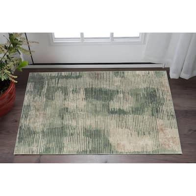 HomeRoots Abstract Industrial Rectangle Area Rug