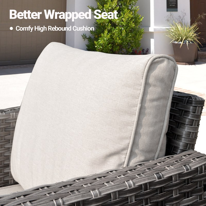 OVIOS 5-Piece Outdoor Wicker Patio Conversation Set