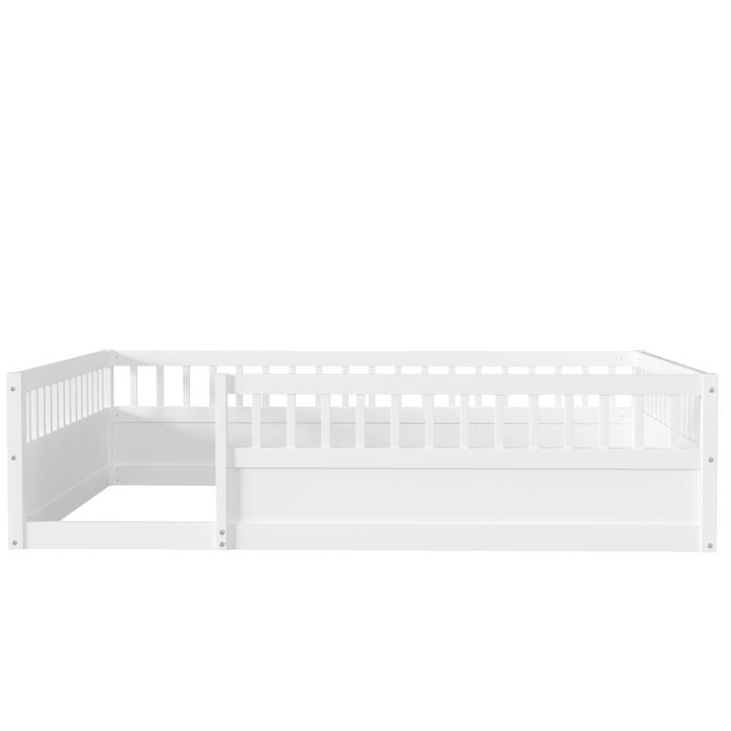 Montessori Floor Bed Frame with Safety Fence