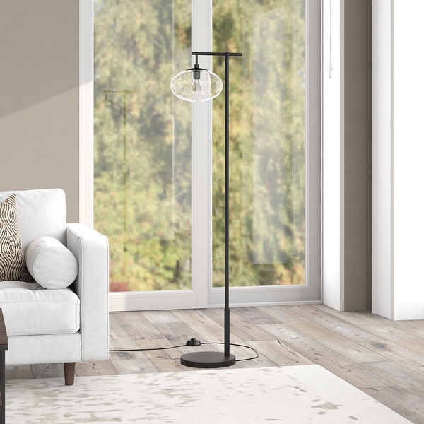 Arched floor lamp with glass shade sales