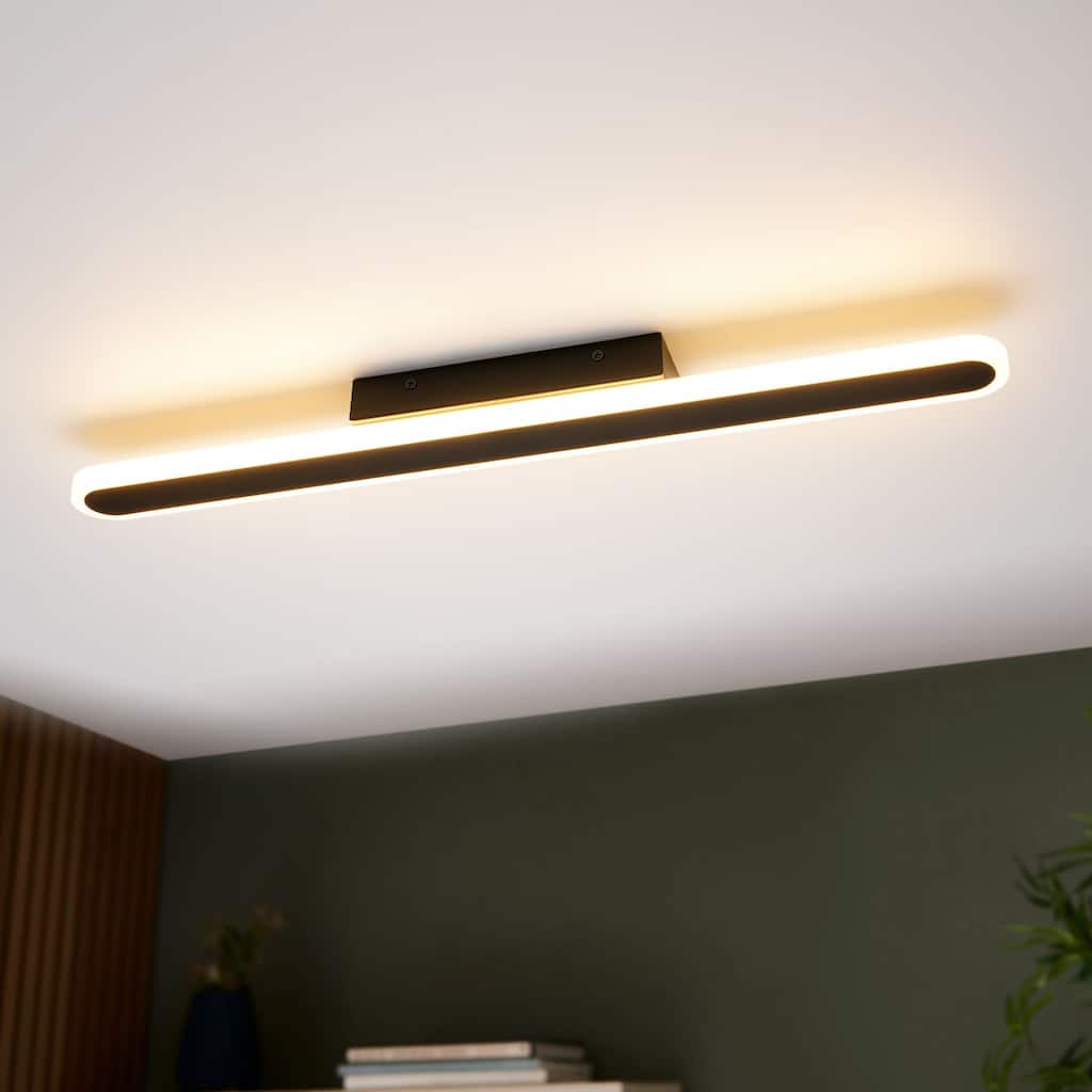 1-Light 23.8 in. Modern Black Linear Long Strip Dimmable Integrated LED Bathroom Vanity Light