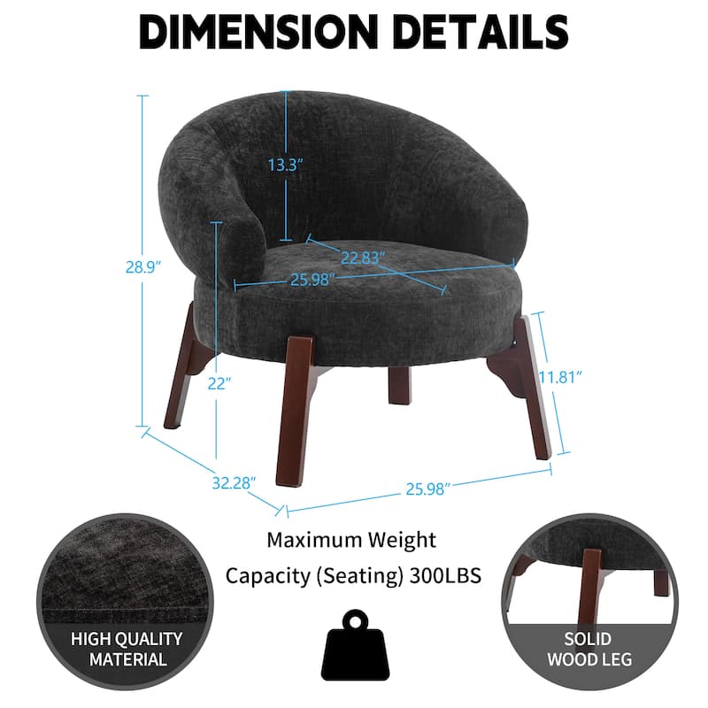 XINMICS Modern Accent Chair Upholstered Armchair for Living Room, Bedroom