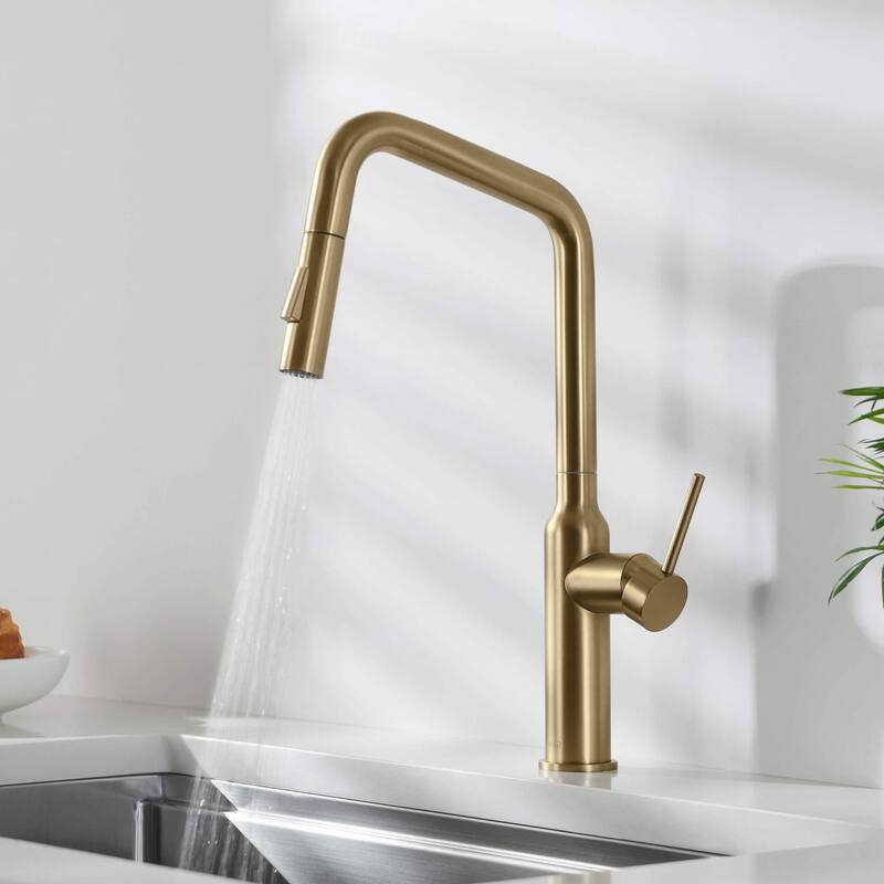 High Arc Single Lever Kitchen Faucet with Pull Down Sprayer