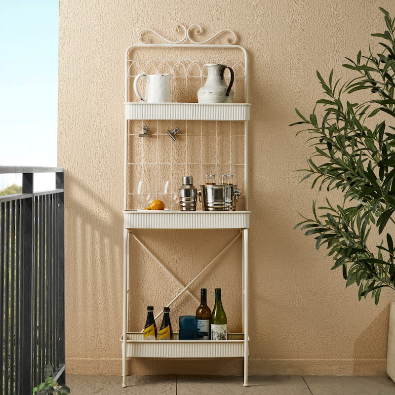 Glitzhome 68"H 3-tier Metal Plant Stands Planters Garden Flower Pot Storage Shelf Bakers Rack