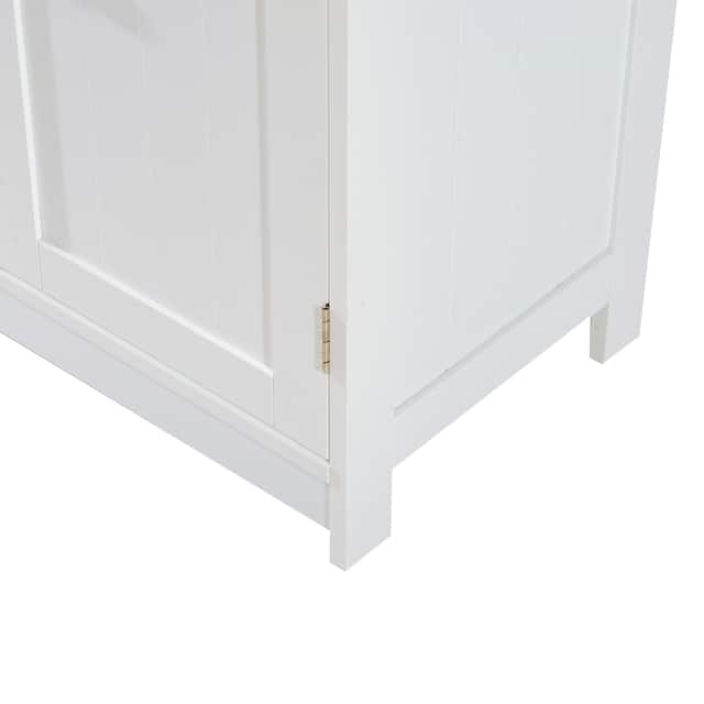 HOMCOM 24" Pedestal Sink Bathroom Vanity Cabinet - White