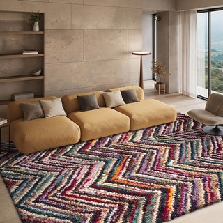 SAFAVIEH Fiesta Shag Chanda Abstract Rug