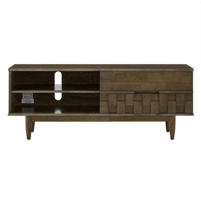 Kieran Mid-Century Wood 2-Drawer TV Stand by iNSPIRE Q Modern - 59-Inch