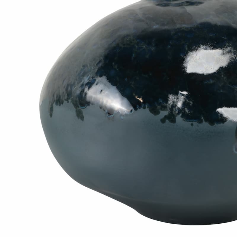 Decorative Vase - Blue Ceramic Finish Details