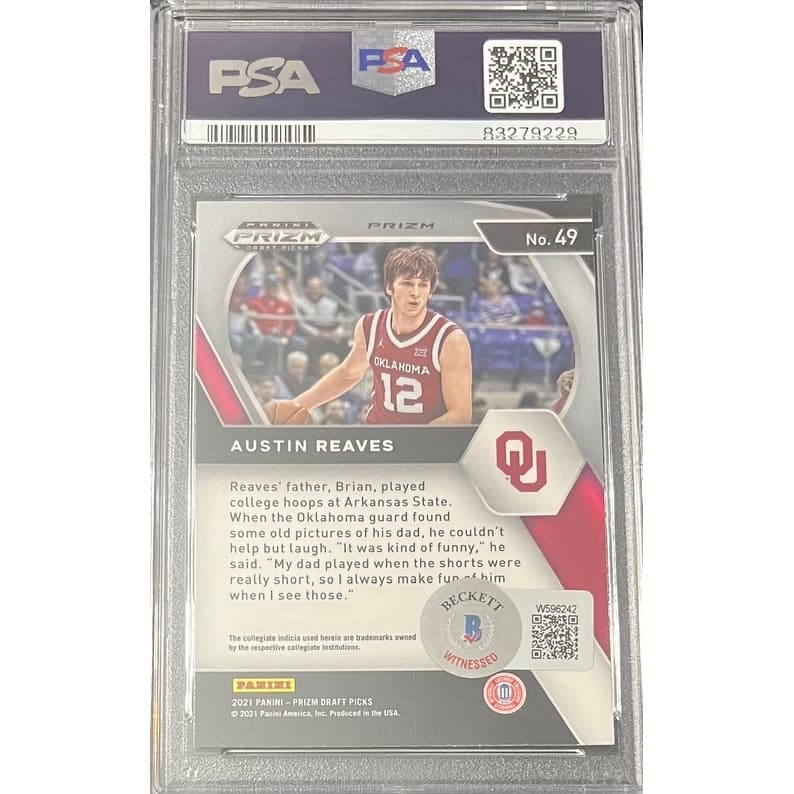 Austin Reaves 2021 Panini Prizm Red Pulsar Signed Rookie Card #49 Auto PSA 79229 - 8'6" x 11'6"