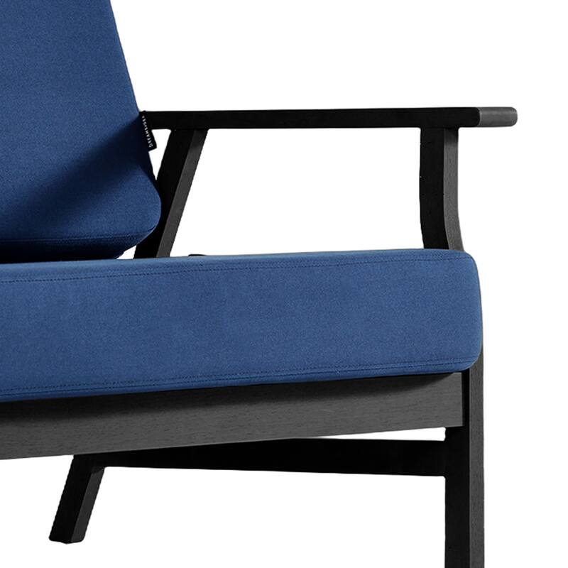 Teak Frame Outdoor Loveseat Daybed with Water-Resistant Cushions.