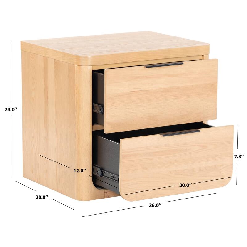 SAFAVIEH Couture Raylie 2 Drawer Wood Nightstand