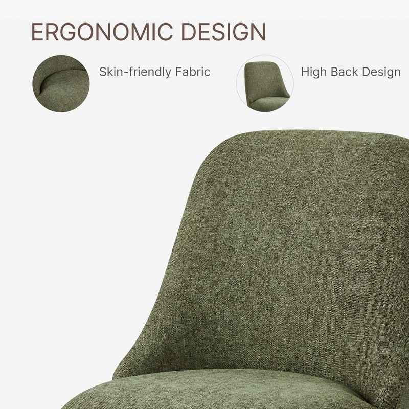 Anna Upholstered Swivel Armless Dining Chair for Kitchen Living Room