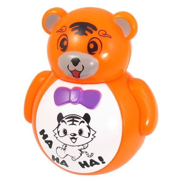 Plastic Cute Tiger Shape Sound Rolypoly Tumbler Baby Toy Bed Bath