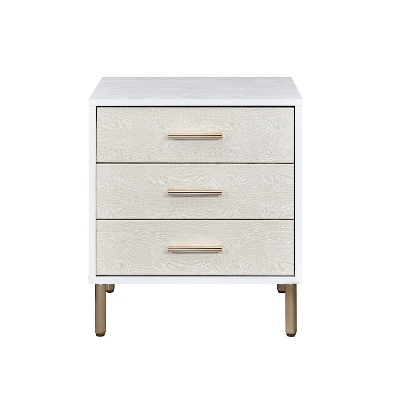3-Drawer Solid Wood Bachelors Chest, Storage Cabinet with Solid Wood Handle for Bedroom, Living Room