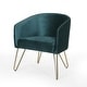 preview thumbnail 28 of 31, Grelton Modern Glam Velvet Club Chair with Hairpin Legs by Christopher Knight Home - 27.50" L x 24.50" W x 31.00" H