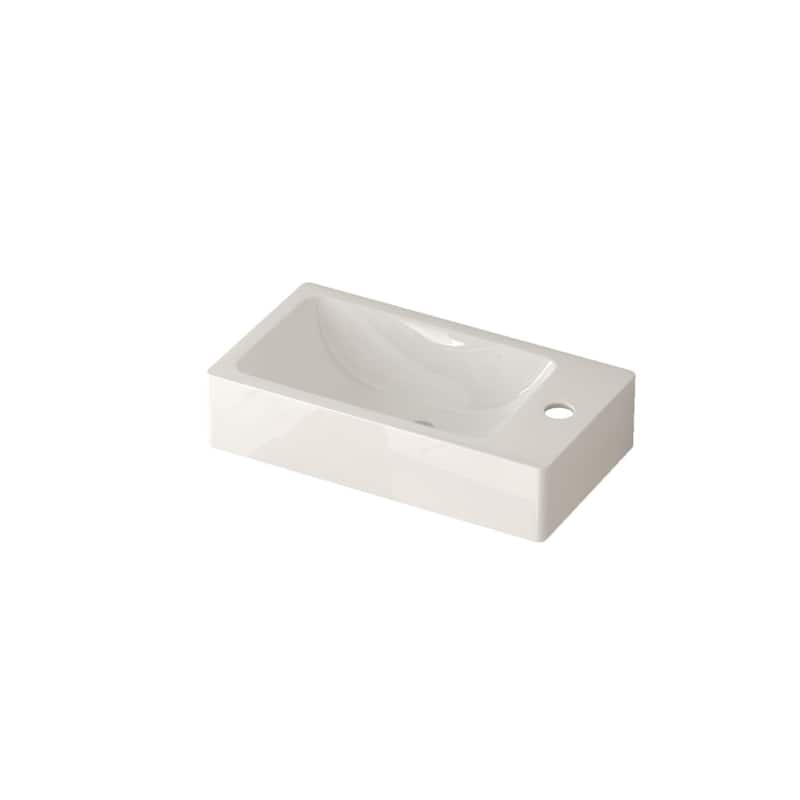 GDF Studio - Zee Modern 16" Small Wall-Mounted Bathroom Vanity with SMC Resin Basin and Soft-Close Door