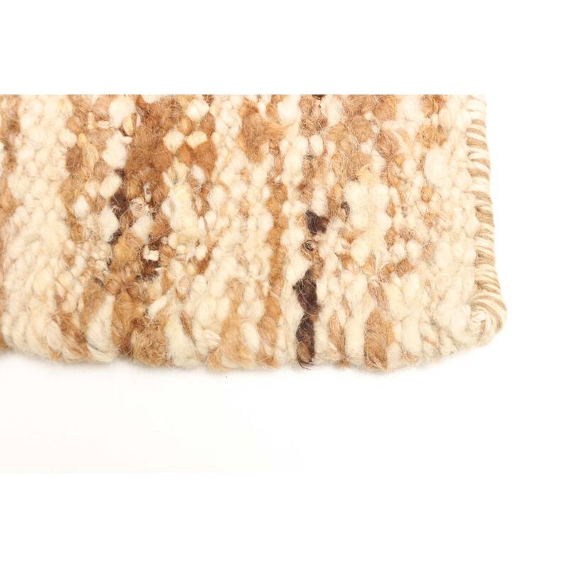 ECARPETGALLERY Braid weave Sienna Cream Wool Rug - 5'5 x 7'9