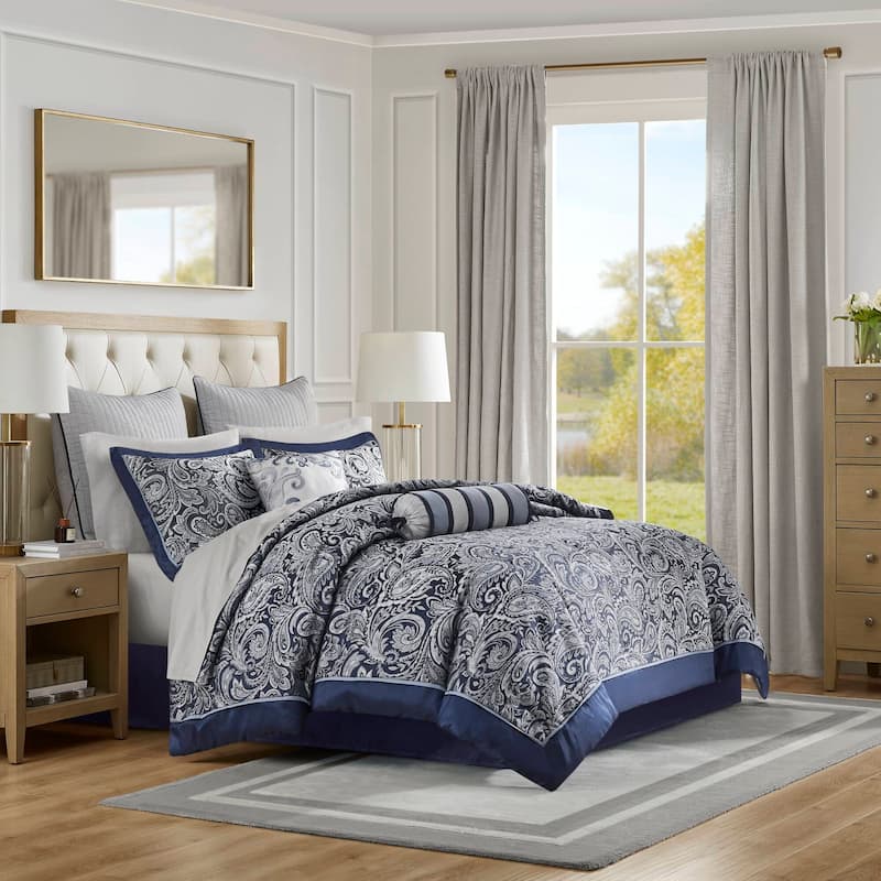 Madison Park Whitman 12 Piece Comforter Set with Cotton Bed Sheets