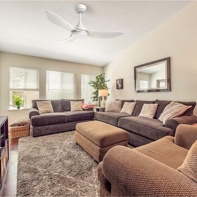 CARRO Chamomile 45" ABS 5-Blade Smart Ceiling Fan Light and Remote-Downrod
