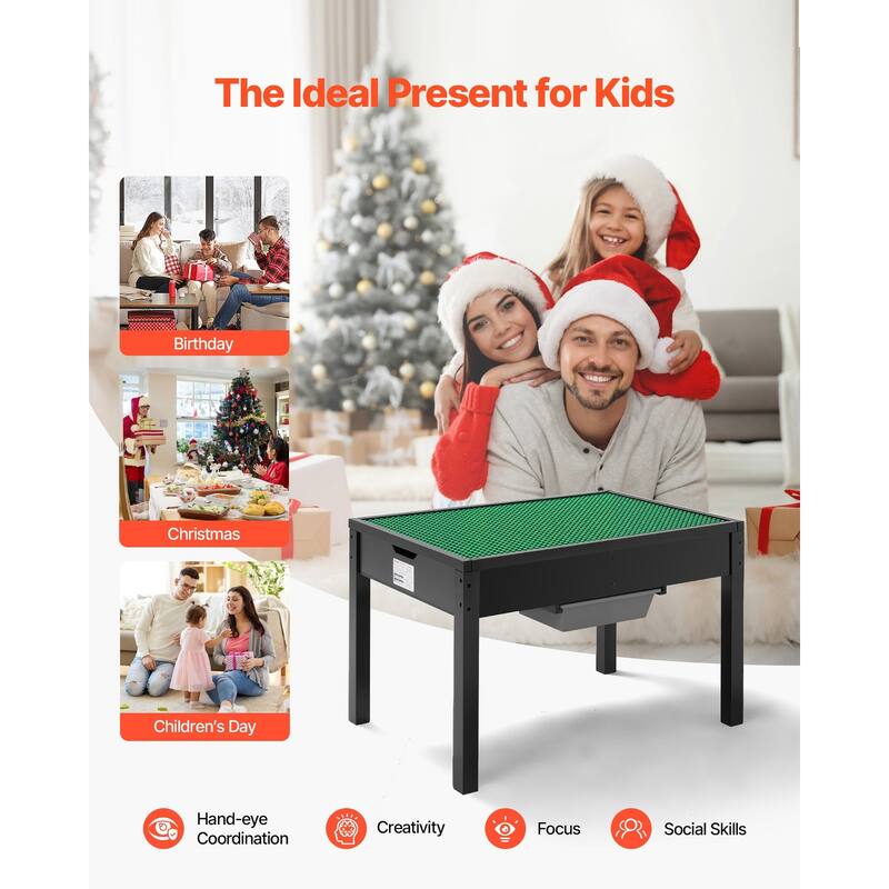 Kids Wooden Activity Table with Double-Sided Tabletop - 31.89 x 21.77 x 19.76 in