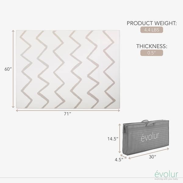 dimension image slide 2 of 4, Evolur CozyCush Reversible Non-Toxic Playmat