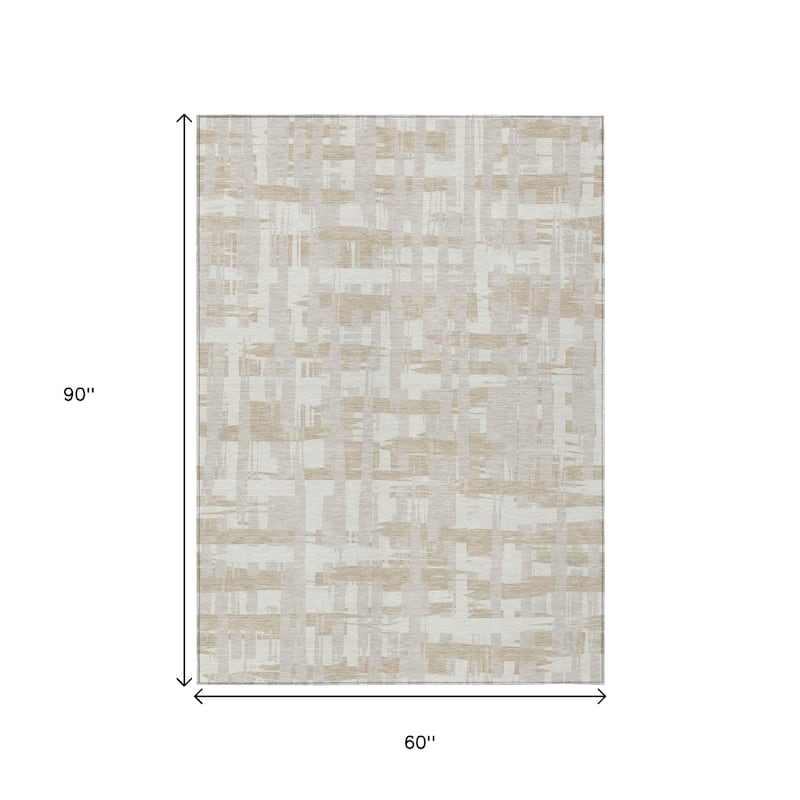 HomeRoots Striped Transitional Rectangle Outdoor Rug