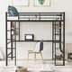 preview thumbnail 2 of 7, Metal&MDF Bed Full Size Loft with Long Desk and Shelves