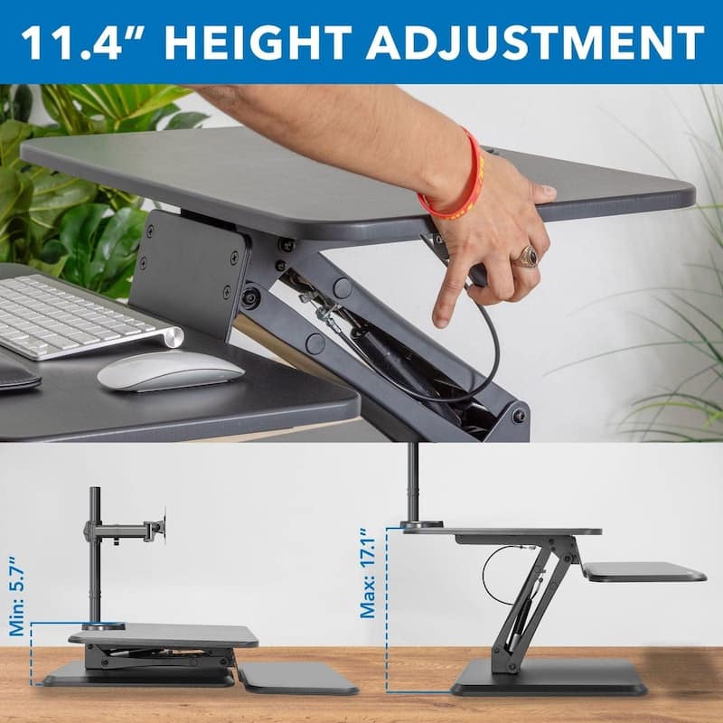 Mount-It! Standing Desk Converter Sit Stand with Monitor Mount | Height Adjustable