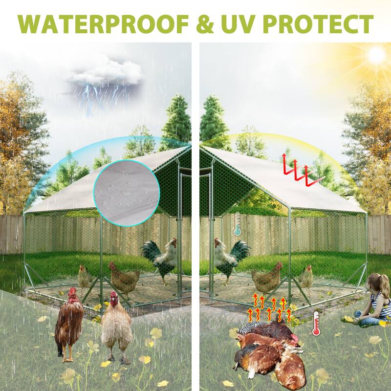 All-Weather Protective Cover for Metal Chicken Coops - White