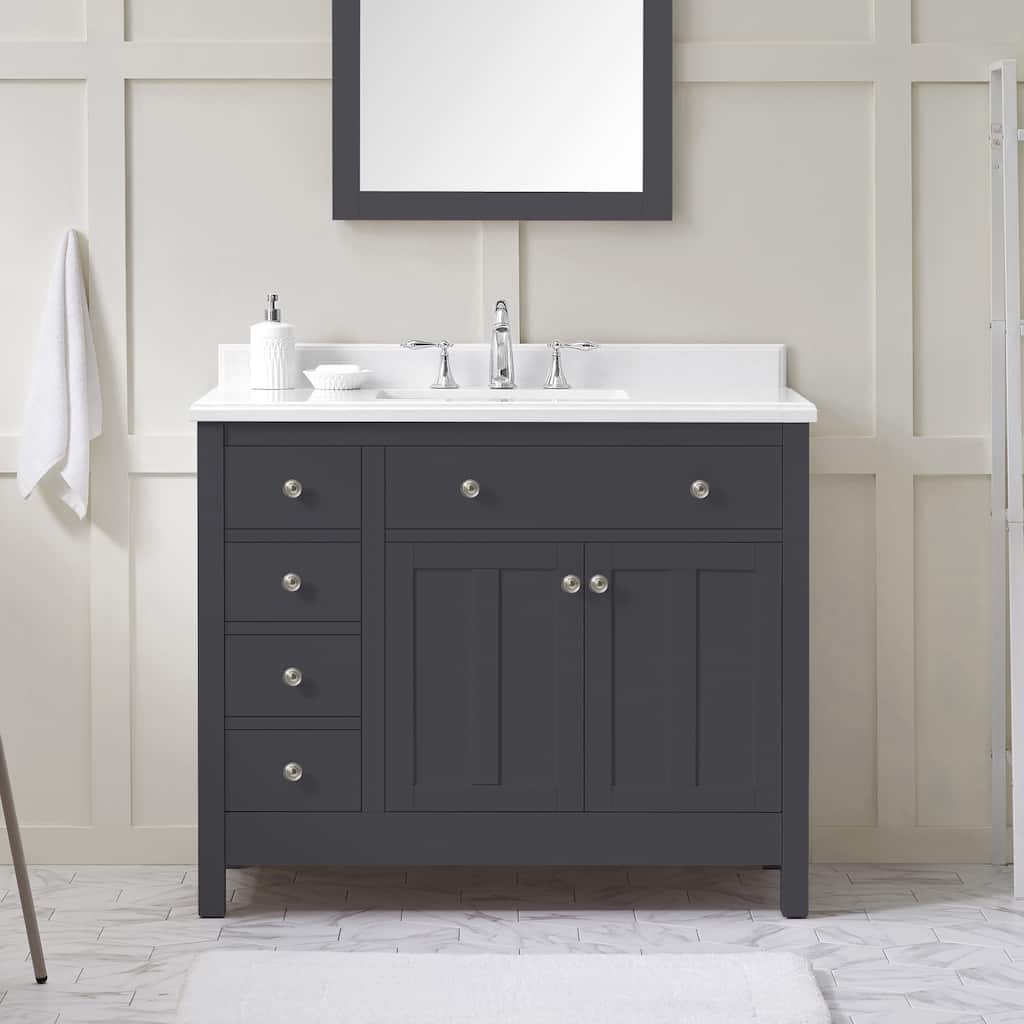 OVE Decors Newcastle 42 in Undermount Single Sink Vanity with Marble Top