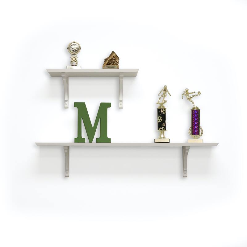 InPlace White Cottage Bracket Shelf - 36 in W x 7 in D x 7 in H