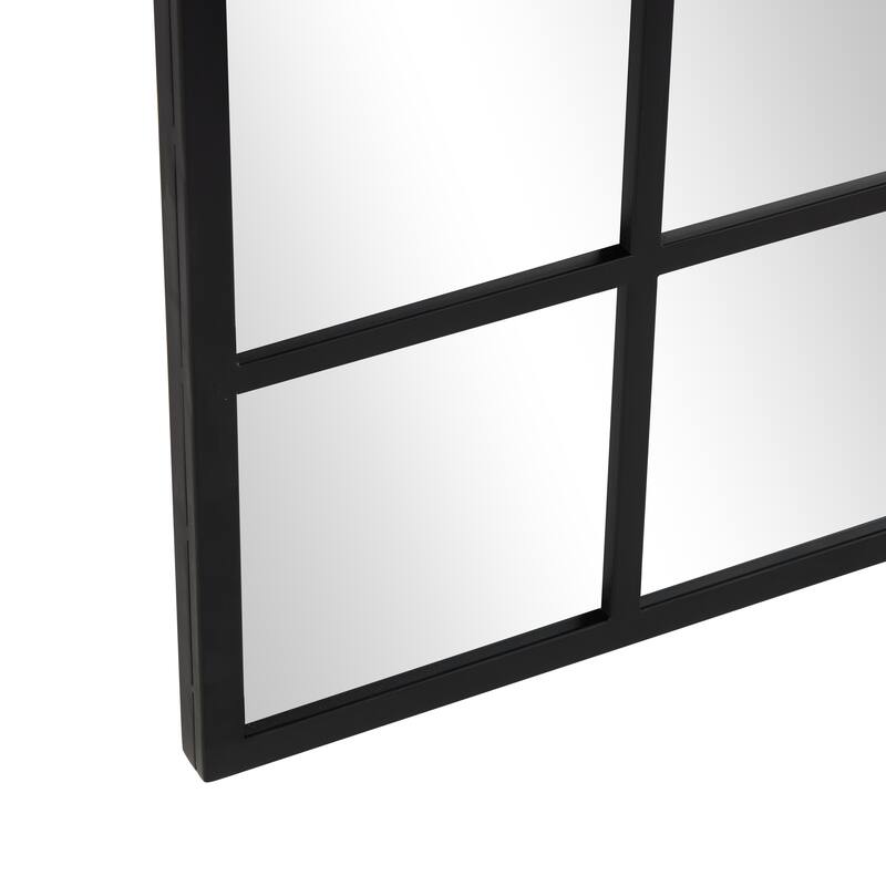 Black Metal Window Pane Inspired Room Floor Mirror