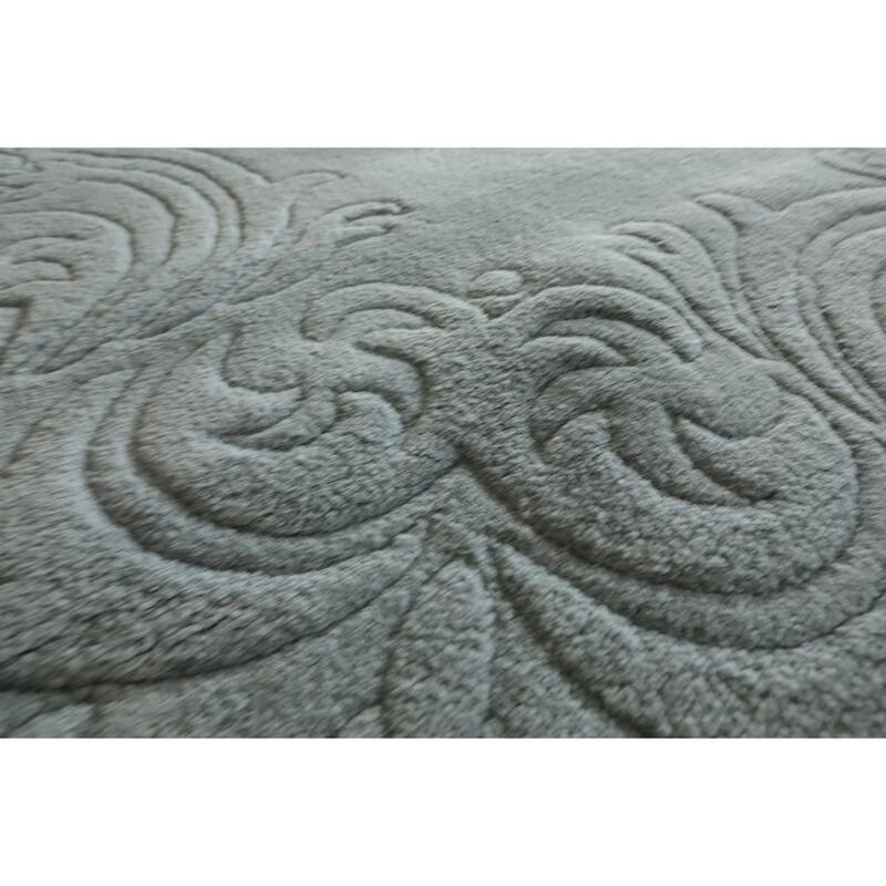 12x20 Oversize Hand Knotted Wool Light Blue Aubusson Savonnerie Plush Pile Rug - 12' x 20'