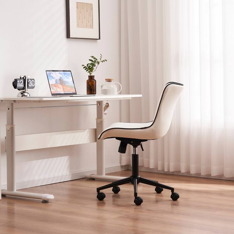 Armless Office Chair Swivel Home Office Desk Chairs with Wheels
