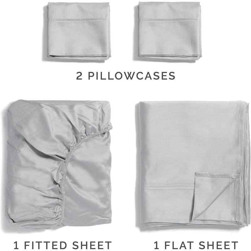CGK Linens 4 Piece 100% Cotton 400 Thread Count Soft & Comfy Bed Sheet Set