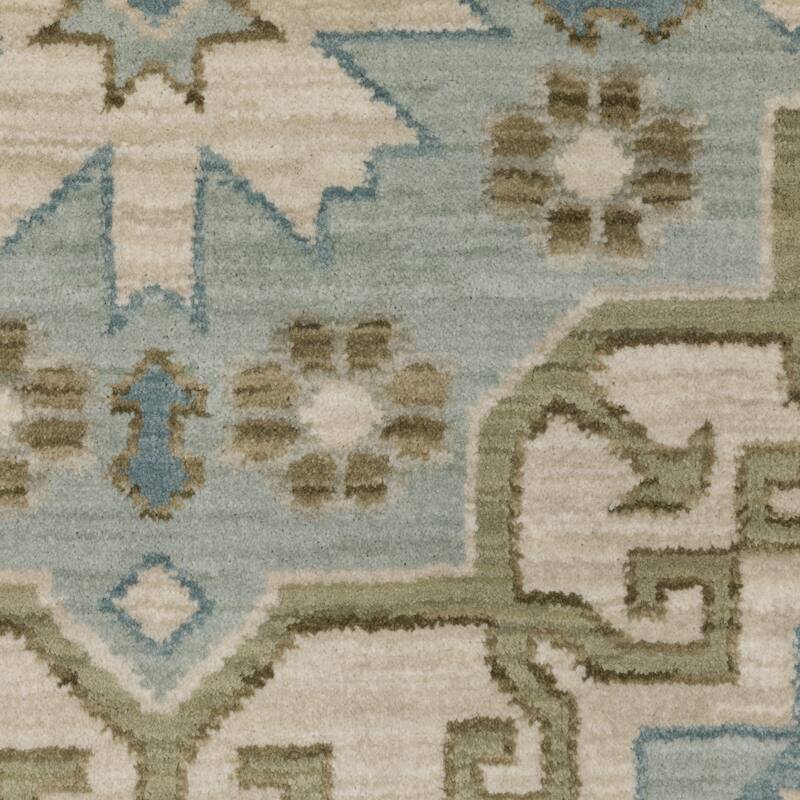 Meadow Bohemian Medallion Beige/ Teal Area Rug
